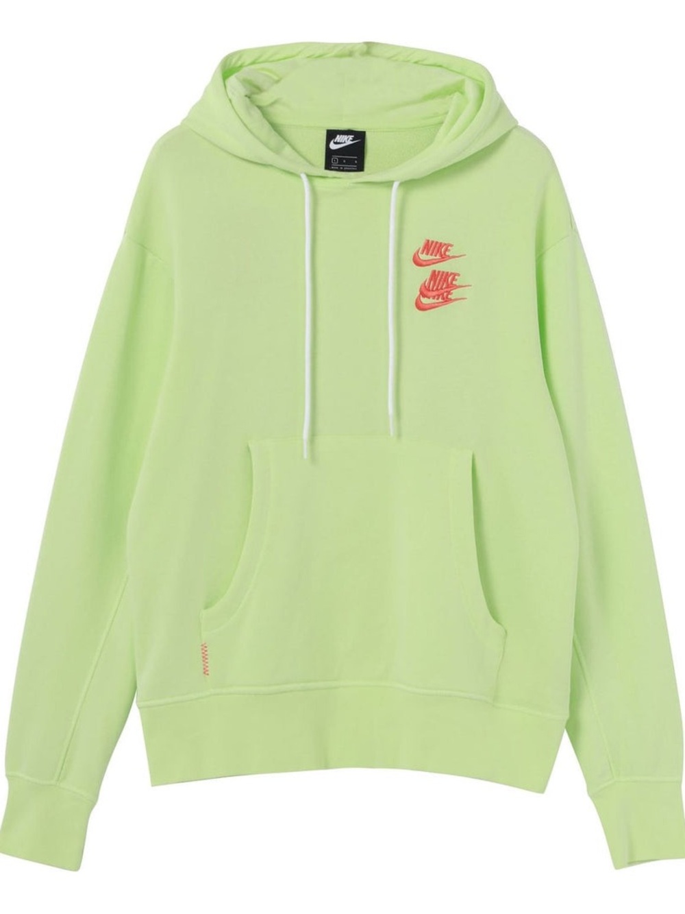 NIKE Sportswear World Tour Pullover French Terry Hoodie - Light Liquid Lime